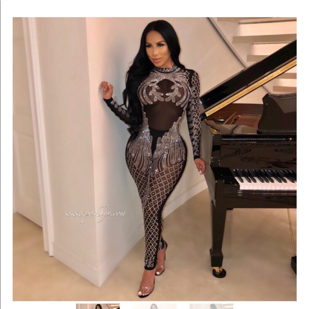 PoshByV Livia Jumpsuit Size: Large (Black)